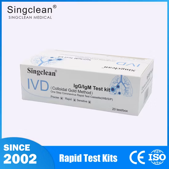 Dispositivo de prueba de diagnóstico de anticuerpos Igg/Igm Singclean Rapid AG para enfermedades infecciosas con CE