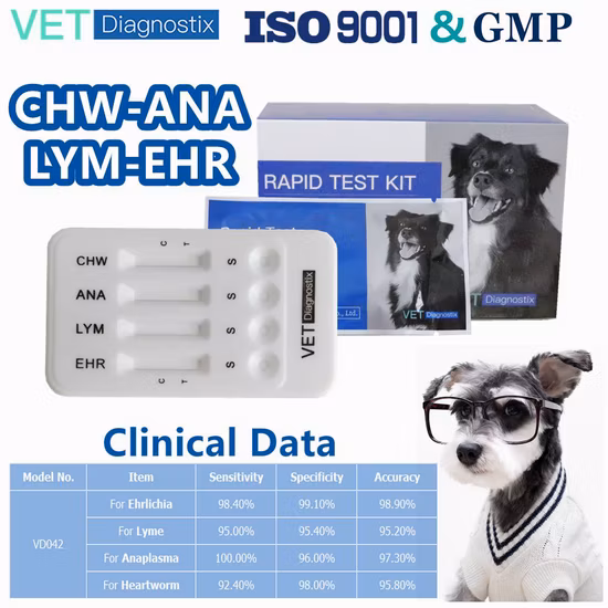 Ehr Lym Ana Chw Test Ehrlichia Lyme Anaplasma Heartworm Combo Prueba de diagnóstico rápido