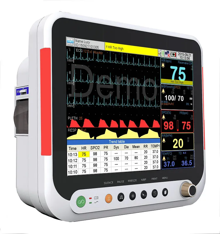 Monitor de paciente de UCI, Monitor de paciente de UCI, Monitor de médico táctil, Monitor de paciente de 15 pulgadas, Monitor de capnografía Etco2